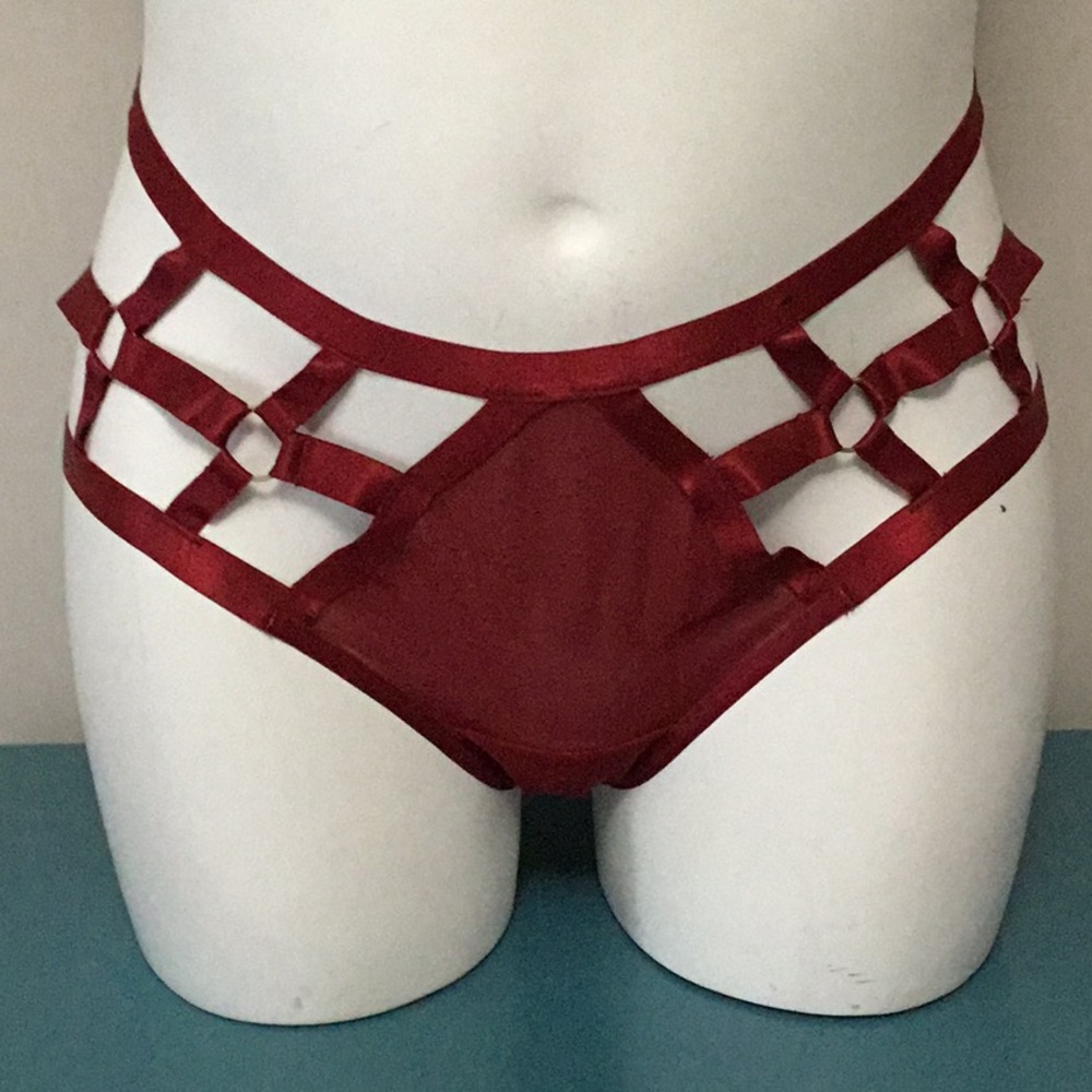 Red Strappy Lingerie Bottoms